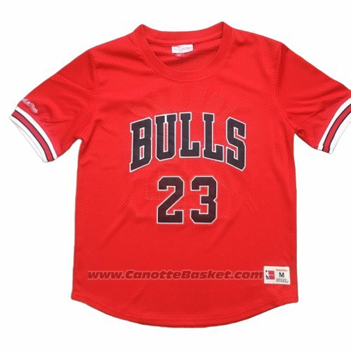 Maglia Manica Corta Chicago Bulls Michael Jordan Rosso